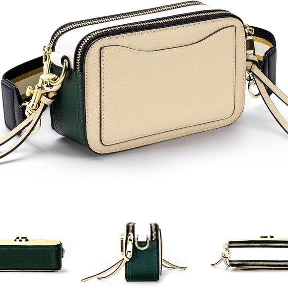 Women Leather Crossbody Bag Compact Capacity Stylish Zipper Closure - Picture 1 of 7